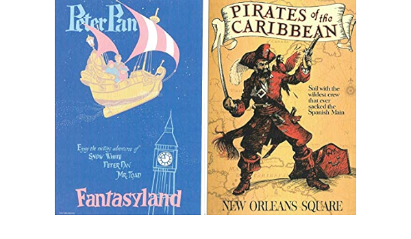 Amazon Co Jp ディズニーランド ピーターパン空の旅 カリブの海賊 アトラクション ポスター デザイン ポストカード アーカイブス展限定品 文房具 オフィス用品