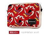 DORACOおむつポーチ　オムツポーチにもOKな大きさのクラッチバッグ！ (ハンドペイントレッド)