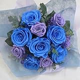 【プロポーズ・お祝いなどに】プリザーブドフラワー/ ソーダブルー花束