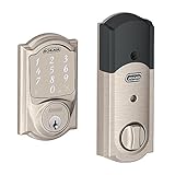 Schlage Sense Smart Deadbolt with Camelot Trim in Satin Nickel (BE479 CAM 619) [並行輸入品]
