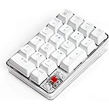 テンキーパッド赤軸メカニカルポータブルUSB着脱式 5000万回高耐久 白いバックライトモード付き iMac MacBooks PC Laptops 対応 (白)