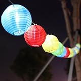VStoy ソーラーストリングライト 提燈なデザイン 全長4.8M 20颗LED イルミネーションライト 防水 屋外 お庭や こどもの日 クリスマス飾りなど用