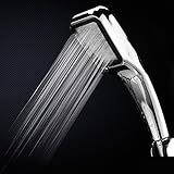 シャワーヘッド 節水 浄水 増圧 天然鉱石を内蔵 マイナスイオン 3モード調節 国際汎用基準 G1/2 エネルギーボール設定噴水口乾燥した髪や肌のスパ (シルバー)