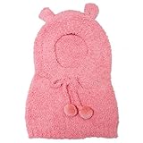 Meilleur reve(メイヤーリーブ)【耳＆肩まであたたか】ベビー キッズ 赤ちゃん ケープ 帽子 男の子 女の子 子供 用 耳付き ふわふわ もこもこ キュート 防寒 柔らか(03ピンク)