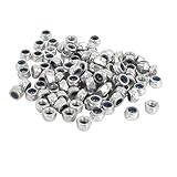 M4ナイロンロックナット，SODIAL(R) M4x0.7mm 亜鉛めっき　ナイロン挿入六角ロックナット　シルバートーン　100件