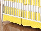 SheetWorld - MINI Crib Skirt (24 x 39) - Primary Pindots Yellow Woven - Made In USA by sheetworld