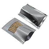クリアウィンドウアルミ箔Smell Proof食品バッグマイラー真空シーラー安全食品グレードバルクGroceryストレージポーチの熱紐付きのGroceryコーヒーでラップTearノッチ 12x17cm