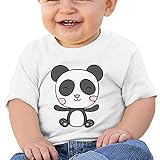 かわいくておかしい微笑んでいる赤ちゃんパンダ子供服 ベビーTシャツ 半袖 男の子 女の子 クルーネック カジュアル