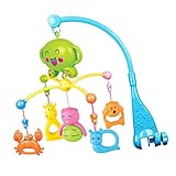 Kesoto 全2色　プラスチック製　ミュージカルボックス　子供用寝る用品　ミュージカルモバイル　ベッドメリー　モビール - ブルー