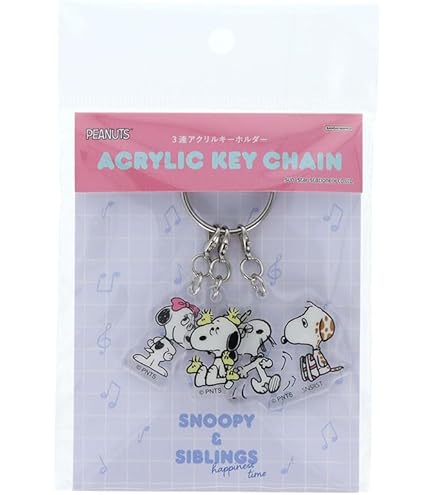 Amazon.co.jp: スヌーピー チャーム付きアクリルカラビナキーホルダー
