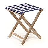 LONA ビーチスツール ブルー×ナチュラル×レッド 約41×41×H46cm 01.09.02.308