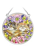 サンキャッチャー ステンドグラス風 猫 ねこ Flower Basket Rest Small Circle