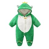 VIYOR ベビー服 赤ちゃん 着ぐるみ カバーオール 暖かい 厚手 新生児 出産祝い カエル 66cm