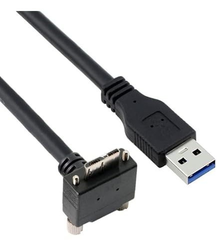 Amazon | CY USB 3.0 Aオスto Micro B左アングル90度ケーブルと