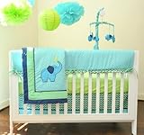 Pam Grace Creations Zigzag 10 Piece Baby Crib Bedding Set, Teal/Lime by Pam Grace Creations [並行輸入品]