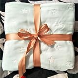 ベビーケット１００％綿 ベビー オーガニック コットン 通気 6重ガーゼケット 星柄 グリーン