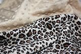 Minky Blanket - Baby Blanket, Toddler Blanket, Child Blanket, Cheetah Minky Print with Camel Minky D