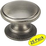 Cosmas 4702 ASアンティークシルバーキャビネットハードウェアラウンドノブ – 1 – 1 / 4 "直径 – Wide Base – 25パック