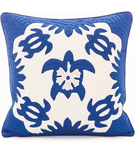 Amazon.co.jp: (ラナイブルー) ハワイアンキルトクッションカバー