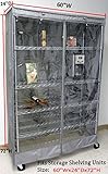 ストレージ棚ユニットカバー(複数のサイズ、2タイプ使用可能) 60"Wx24"Dx72"H グレー shelf 6125 pvc