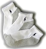 (ポロ ラルフローレン)POLO Ralph Lauren ソックス キッズ (男の子) 3足セット ポニー ホワイト×グレー 4-7 [並行輸入品]