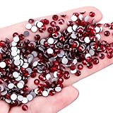 ラインストーン ネイルパーツ 1440粒 ガラス製 フラットバック ラウンド 大容量 デコ NYANDELMO ディープレッド 約1.6mm SS4相当 ND-0189-R03-DR-1.6