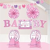 Amscan Delightful Shower with Love Girl Room Decorating Kit Baby Shower Party Decorations (10 Piece)