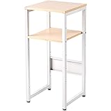 イーサプライ 受付台 2段 高さ75cm 幅35cm 奥行35cm 消毒液台 電話台 スタンド 店舗 オフィス ナチュラル EEX-PRJS01WD