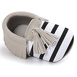 (プタス) Putars 赤ちゃん 靴 スリッポン フリンジ 縞模様 ファーストシューズ やわらかい 歩行練習 履きやすい 履き心地いい 女の子 男の子 つま先保護 軽量 滑り止め 春 夏 出産お祝い