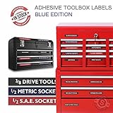 Tool Box Organizer Labels - Tough Foil adhesive decals for all toolboxes Craftsman, Snap-On, & Cornw
