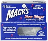 聴覚保護耳栓 Mack's Hear Plugs ヒヤー プラグ　音質そのまま音量を下げます [並行輸入品]