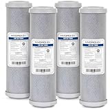 Hydronix カーボンブロックウォーターフィルター ココナッツシェル CTO 家全体、RO、DI、水耕栽培用 - 10インチ x 2.5インチ、5ミクロン 4個パック