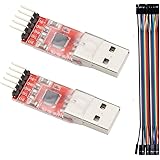 KKHMF 2個 CP2102 USB 2.0 to TTL UART シリアル コンバータモジュール 10P PRGMR ケーブル付き