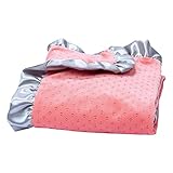 Trend Lab Shell Pink Petite Anchors Velour and Satin Receiving Blanket