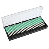 uxcell ダイヤモンドビット砥石　球状チップ　研削　30 x 3mm　シャンク　1mm　合金製　シルバートーン
