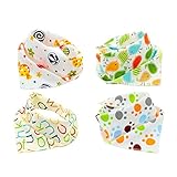 Sandalup スタイ 赤ちゃん よだれかけ かわいい ベビー ビブ 子ども 出産祝い スナップ 三角 サイズ調整可能 4枚セット（color1）