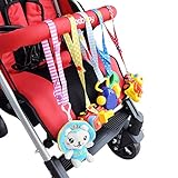 Lovoski 実用　ベビーカー　おもちゃロープ　哺乳瓶　カップホルダー　ストラップ　ロープ　ハンガー　全4色 - レッド