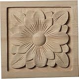 Ekena Millwork ROS05X05DGLW Large Dogwood Flower Rosette, 5 1/8-Inch x 5 1/8-Inch x 1-Inch, Lindenwo