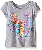 Disney Girls' Princess princess Dream Big Short Sleeve T-Shirt Heather Grey 4T [並行輸入品]