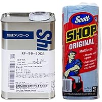 シリコーンオイル KF-96-50cs 1kg SCOTT Shop Towels ショップタオル ブルーロール 55枚 1ロール セット