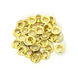 ハトメ (アイレット) #25 (内径9.7mm 外径19mm) 座金付き ゴールド(真鍮無垢-キリンス仕上げ) 30組セット