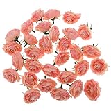 SM SunniMix 30個　人工椿花の頭　DIY　工芸品　ブーケのネクタイ　ヘアアクセサリー　ブライダル手首のコサージュなど　多目的　装飾花　多色選べる　 - ライトピンク