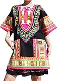 RaanPahMuang Branded Dashikiミニドレス夏ロングカットシャツAfricanブラックPlus US サイズ: 3L カラー: ブラック