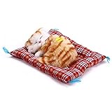 サクララ（Sakulala）眠る子猫 かわいい 座布団 ぬいぐるみ 置物 ニャ～と鳴き 超 リアル 赤ちゃん おやすみ おもちゃ にゃんこ