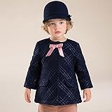 【dave&bella(デイブ・ベラ)】【秋春/アウター】ウールコートジャケット　チェック柄　シングルブレスト　ラウンドネック　ネイビー　80cm/90cm/100cm/110cm/120cm/130