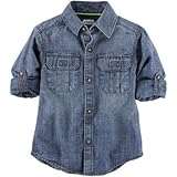 Carter's(カーターズ) シャンブレーボタンフロントシャツ ブルー トップス半袖シャツ 4歳【並行輸入】