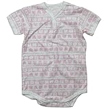 《年間定番》Babbun(バブーン)【日本製】天竺JQクマ顔ボーダーボディーロンパス 80cm /ピンク NO.KK-31-5440F