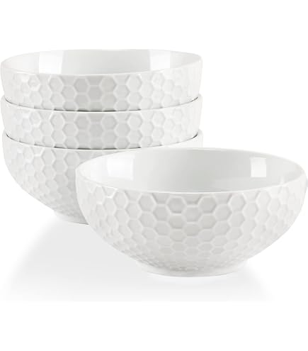 ONEMORE 8 Oz Ceramic Bowls, Set Of 6 - Oven, Microwave & Dishwasher Safe - Creamy White - View #3