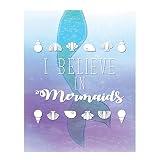 I Believe In Mermaids、、ガールズ部屋装飾、部屋インテリア少女の、マーメイドの装飾、子供の壁の印刷 11x14 PRImermabelENXXXCV1114.m