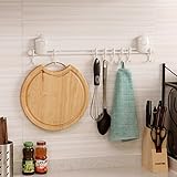 8フックバスルームキッチン収納ラックダブルサクションカップシェルフキッチン雑貨ラックトイレウォールマウント収納タオルホルダー